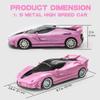 Yomwet Remote Control Car, Pink RC Cars for Girls, Rechargeable RC Racing, Electric Power On Road High Speed Drift Model Vehicle Toy with Led Headlight, Birthday for Kids Age 3+ view 3