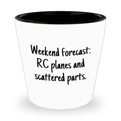 realpeoplegoods RC Planes Gift - RC Aircraft Ceramic Shot Glass - RC Plane Pilot Present - Radio Controlled Aircraft - Rc Planes And Scattered Parts