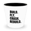 realpeoplegoods RC Planes Gift - RC Aircraft Ceramic Shot Glass - RC Plane Pilot Present - Radio Controlled Aircraft - Build Fly Crash Rebuild view 1