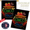 Ornament Collection Viva de Mayo House Flag Pack Summertime Cinco Party Cactus Pinata Sombrero Mexican Fiesta Outdoor Applique Decoration Banner Small Garden Yard Gift Double-Sided, Made in USA view 3