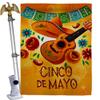 Ornament Collection Dance de Mayo House Flag Eagle Set Summertime Cinco Party Cactus Pinata Sombrero Mexican Fiesta Outdoor Decoration Banner Small Garden Yard Gift Double-Sided, Made in USA view 1