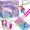 BRYTE Backpack Bling Kit - Multicolor, 4+ Years, 16 Compartments - Diamond Art Case for Kids, Unicorn & Mermaid Gem Art Set with Keychains, Stickers & Jewelry view 1