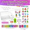 BRYTE Backpack Bling Kit - Multicolor, 4+ Years, 16 Compartments - Diamond Art Case for Kids, Unicorn & Mermaid Gem Art Set with Keychains, Stickers & Jewelry view 2