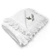 Custom Embroidery Nursery Bedding Baby Blankets for Boys & Girls Flying Duck Cotton Soft Receiving Swaddle White Personalized Text Name Here view 1
