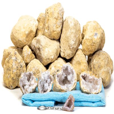 DesertUSA Premium Moroccan Break Your Own Geodes, Open to Reveal Amazing Crystals (20 Geodes Kit)
