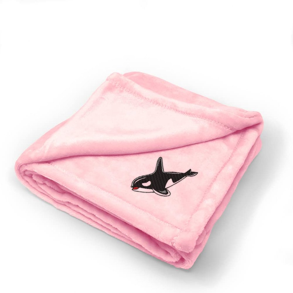 Nursery Bedding Baby Blankets for Boys & Girls Orca Killer Style A Whale Polyester Soft Plush Receiving Swaddle Pink Design Only