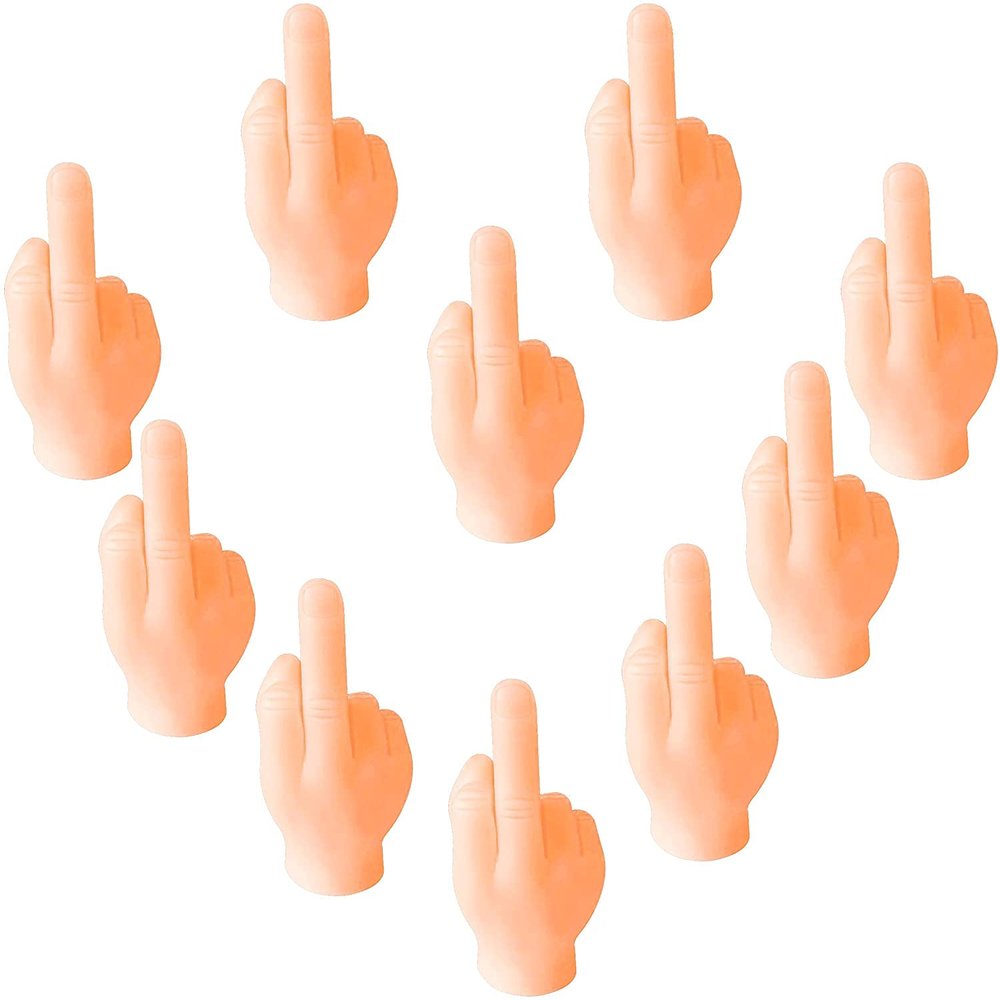 Tiny Hands Middle Finger 10 PCS Little Finger Puppets Mini Finger Hands Miniature Small Hands Tiktok for Game,Game, Halloween, Christmas, Funny Hand Accessories