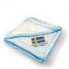 Custom Embroidery Nursery Bedding Baby Blankets for Boys & Girls Sweden Polyester Soft Plush Receiving Swaddle Blue Personalized Text Name Here view 1