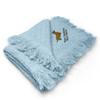 Custom Embroidery Nursery Bedding Baby Blankets for Boys & Girls Dachshund Brown Cotton Soft Receiving Swaddle Blue Personalized Text Name Here view 1