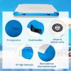 Outsunny 10 x 7ft Water Inflatable Floating Dock, Inflatable Platform Island, Large Floating Mat Raft with Air Pump & Backpack, for Pool, Beach, Ocean, White view 3