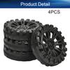 Heyiarbeit 30mm Plastic RC Car Wheel Tires DIY Model Robots 4pcs, Black view 4