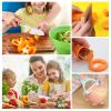 14 Pieces toddler knife, Kids Knife Set Include Wood Kids Safe Knife, Plastic Toddler Knife, Cutting Board, Apron, Y Peeler, Crinkle Cutter, Kitchen Sleeves Covers, Gloves, Sandwich Cutter view 4