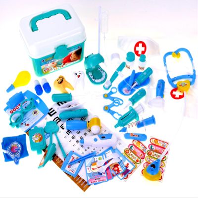 PowerTRC 48-Piece Kids Doctor Play Set | Pretend Medical Kit with Realistic Tools & Working Stethoscope | Fun Educational Toy for Boys and Girls Ages 3+ | Blue