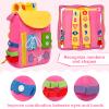Busy Board - Toddler Backpack with Buckles and Learning Activity Toys - Develop Fine Motor Skills and Basic Life Skills - Learn to Tie Shoes - Children's Travel Toy (Pink) view 3