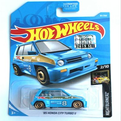 DieCast Hot Wheels '85 Hondas City Turbo II (Blue) - Nightburnerz 2/10 (2019 Factory Sealed)