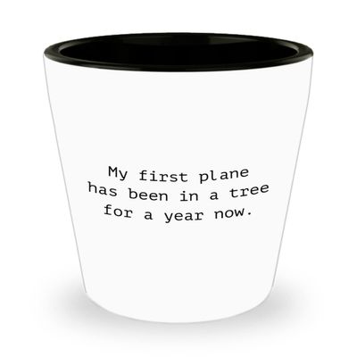 realpeoplegoods Funny RC Planes Gift - RC Aircraft Ceramic Shot Glass - RC Plane Pilot Present - Radio Controlled Aircraft - My First Plane