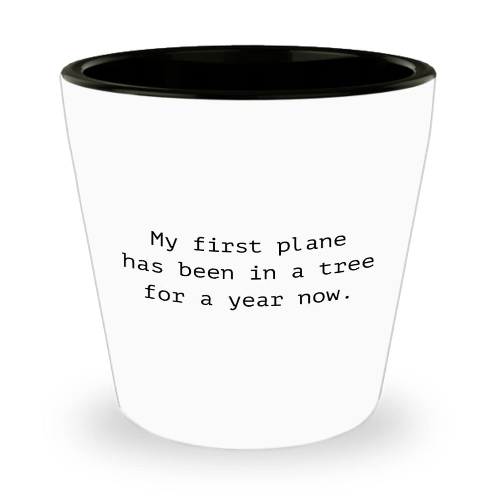 realpeoplegoods Funny RC Planes Gift - RC Aircraft Ceramic Shot Glass - RC Plane Pilot Present - Radio Controlled Aircraft - My First Plane