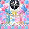 124 Pcs Gender Reveal Decorations Kit, Party Supplies With 36'' Balloon, Boy OR Girl Foil Balloon, Paper Pompoms, Tablecloth, Photo Props view 1