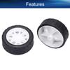 Heyiarbeit 4pcs 32mm Dia 2 Inner Hole Dia 8mm Thick Plastic RC Car Wheel White and Black view 3