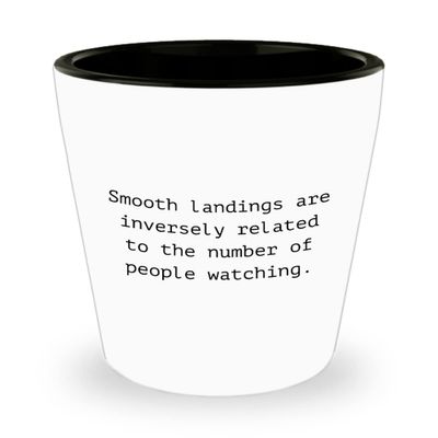 realpeoplegoods Funny RC Planes Gift - RC Aircraft Ceramic Shot Glass - RC Plane Pilot Present - Radio Controlled Aircraft - Smooth Landings