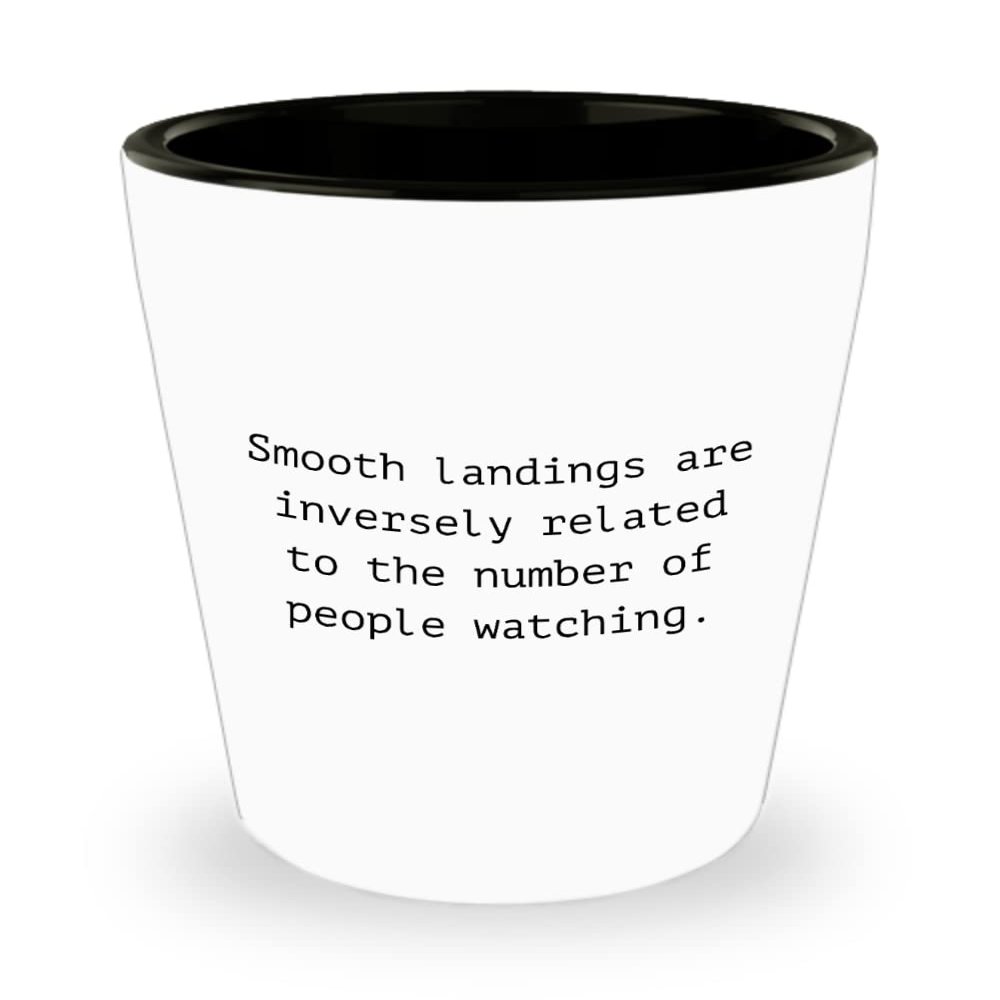 realpeoplegoods Funny RC Planes Gift - RC Aircraft Ceramic Shot Glass - RC Plane Pilot Present - Radio Controlled Aircraft - Smooth Landings