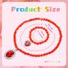 Sureio 7 Sets Girl Dress up Jewelry Toddler Princess Bracelet Necklaces Kids Valentine's Day Costume Jewelry Set for Girl Tea Costume Party(Oval, Heart Pendant) view 2