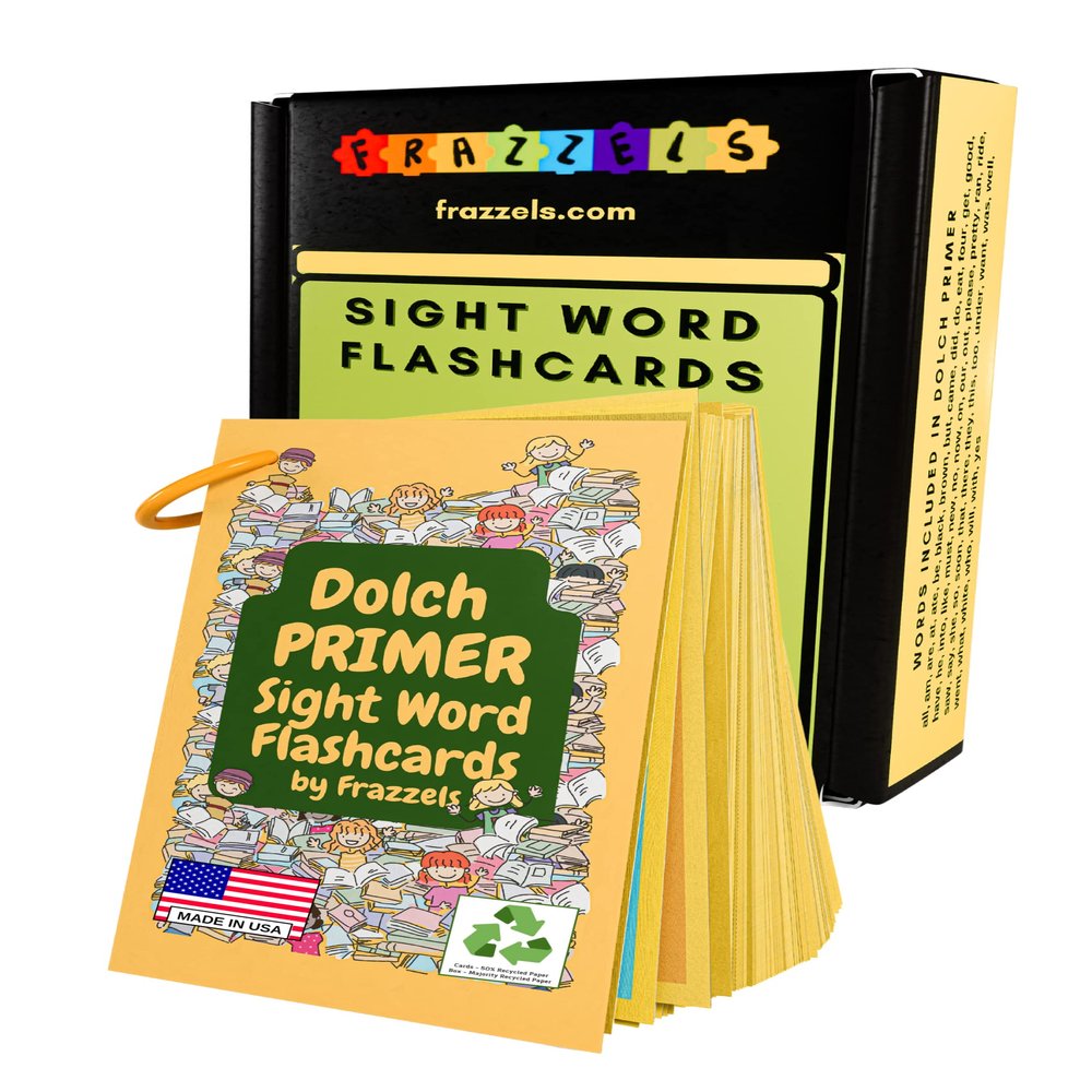 Dolch Primer Sight Words Flash Cards with Pictures for Ages 5 and up Kindergarten and 1st Grade Kids