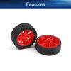 Heyiarbeit 30mm Rubber RC Car Wheel Tires DIY Model Robots 4pcs Red and Black view 3
