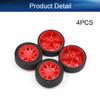 Heyiarbeit 30mm Rubber RC Car Wheel Tires DIY Model Robots 4pcs Red and Black view 4