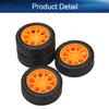 Heyiarbeit 30mm Rubber RC Car Wheel Tires DIY Model Robots 4pcs, Yellow and Black view 3