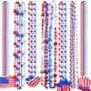 NOVWANG 21Pcs 4th of July Beaded Necklaces Set 7 Styles Patriotic Bead Pendant Necklace with USA Hat American Flag and Star for 4th of July Independence Day Party Favors Supplies Decorations view 1