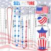 NOVWANG 21Pcs 4th of July Beaded Necklaces Set 7 Styles Patriotic Bead Pendant Necklace with USA Hat American Flag and Star for 4th of July Independence Day Party Favors Supplies Decorations view 2