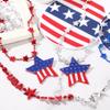 NOVWANG 21Pcs 4th of July Beaded Necklaces Set 7 Styles Patriotic Bead Pendant Necklace with USA Hat American Flag and Star for 4th of July Independence Day Party Favors Supplies Decorations view 3