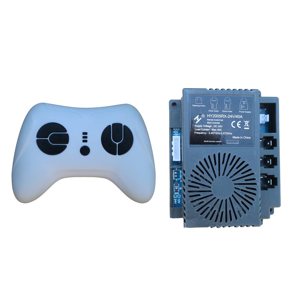 HY2005RX-24V/40A 2.4G White Remote Control and Receiver, for Kids Ride On Toys, 24V Control Box Motherboard Accessories Ride On Car Replacement Parts