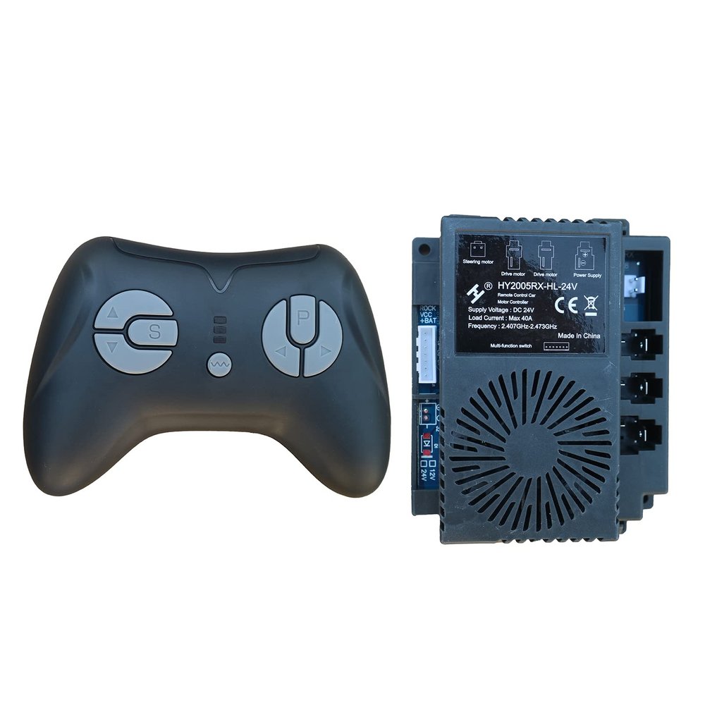 HY2005RX-HL-24V 2.4G Black Remote Control and Receiver, for Kids Ride On Toys, 24V Control Box Motherboard Accessories Ride On Car Replacement Parts