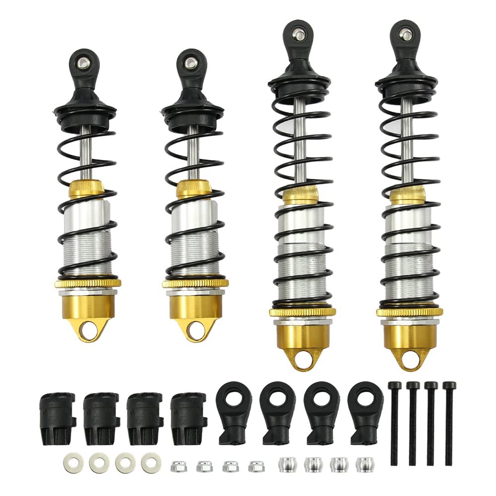 RCAWD Aluminum Big Bore Shocks Upgrades for Arrma 1/8 Kraton 6S BLX Outcast Notorious - 4PCS Front Rear Full Metal Dampers Absorbers, Replace ARA330621 ARA330622