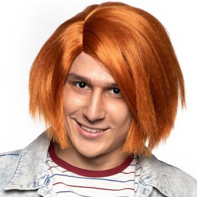 Enigma Costume Wigs Chucky Play Doll Wig Burnt Orange Child's Movie Monster Demon Killer Creepy Voodoo Cosplay & Halloween with MaxWigs Care Guide