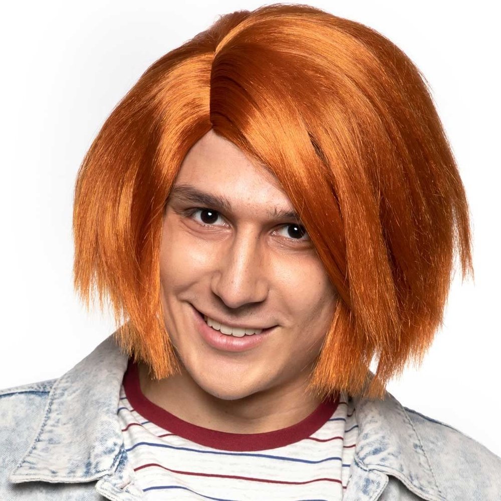 Enigma Costume Wigs Chucky Play Doll Wig  Burnt Orange Child's Movie Monster Demon Killer Creepy Voodoo Cosplay & Halloween with MaxWigs Care Guide
