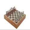 Antique Copper Classic Metal Chess Set for Adults,Handmade Pieces and Different Design Wooden Chess Board with Storage (Rustic) view 1