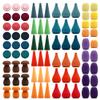 Candywood Large Set Full Rainbow Color Style Wooden Loose Parts Sensory Play Toys, Mandala 7 Shapes, 27 Colors, Stacker Nesting Toys Parts(81 PCS) view 1