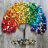 Candywood Large Set Full Rainbow Color Style Wooden Loose Parts Sensory Play Toys, Mandala 7 Shapes, 27 Colors, Stacker Nesting Toys Parts(81 PCS) view 3
