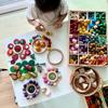Candywood Large Set Full Rainbow Color Style Wooden Loose Parts Sensory Play Toys, Mandala 7 Shapes, 27 Colors, Stacker Nesting Toys Parts(81 PCS) view 4