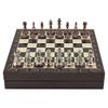 Antique Copper Classic Metal Chess Set for Adults,Handmade Pieces and Different Design Wooden Chess Board with Storage (Walnut) view 1