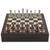 Antique Copper Classic Metal Chess Set for Adults,Handmade Pieces and Different Design Wooden Chess Board with Storage (Walnut) view 3