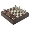Antique Copper Classic Metal Chess Set for Adults,Handmade Pieces and Different Design Wooden Chess Board with Storage (Walnut) view 4