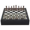 Antique Copper Classic Metal Chess Set for Adults,Handmade Pieces and Different Design Wooden Chess Board with Storage (Marble) view 1