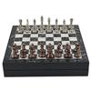 Antique Copper Classic Metal Chess Set for Adults,Handmade Pieces and Different Design Wooden Chess Board with Storage (Marble) view 3