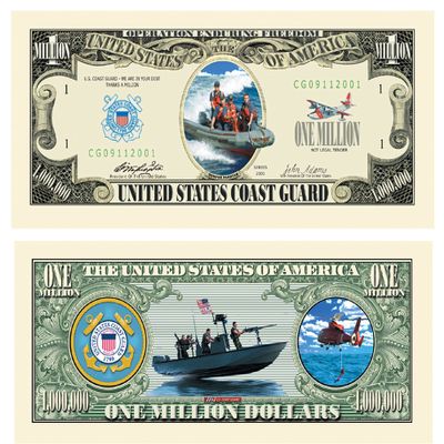 American Art Classics Wholesale Pack of 500 - US Coast Guard Million Dollar Bill - Great Gift for Members of The United States Coast Guard