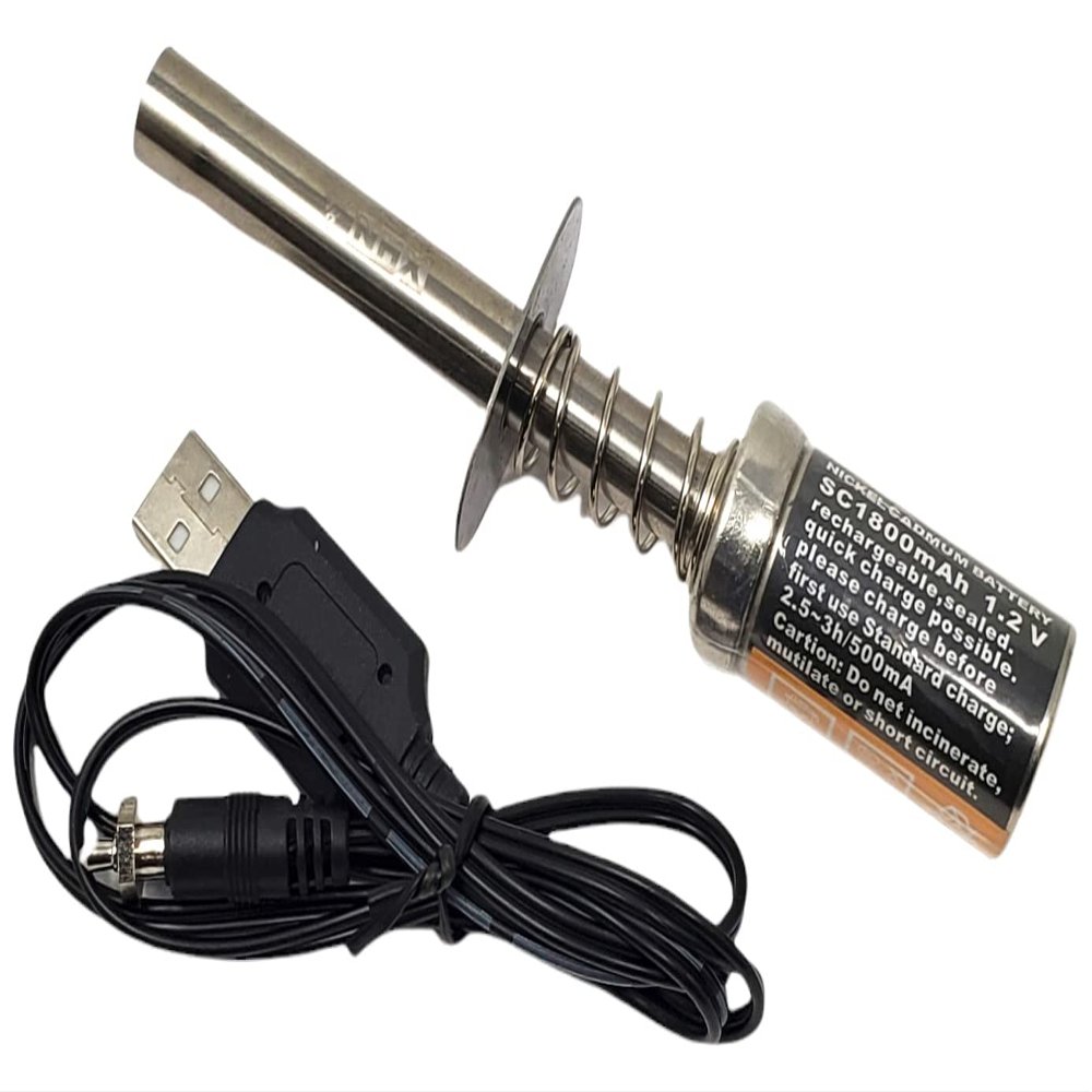 NHX RC Glow Plug Igniter/Starter & USB Battery Charger : 1/10 1/8 Scale