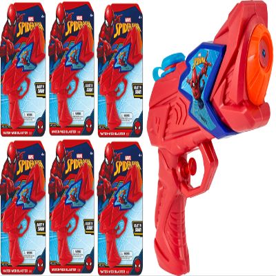 JA-RU Marvel Spiderman Water Gun Pistol Toys (6 Small Water Gun) Water Squirter Guns for Kids. Super Hero Pool Toys. Cat & Dog Training. Outdoor Games. 6819-6